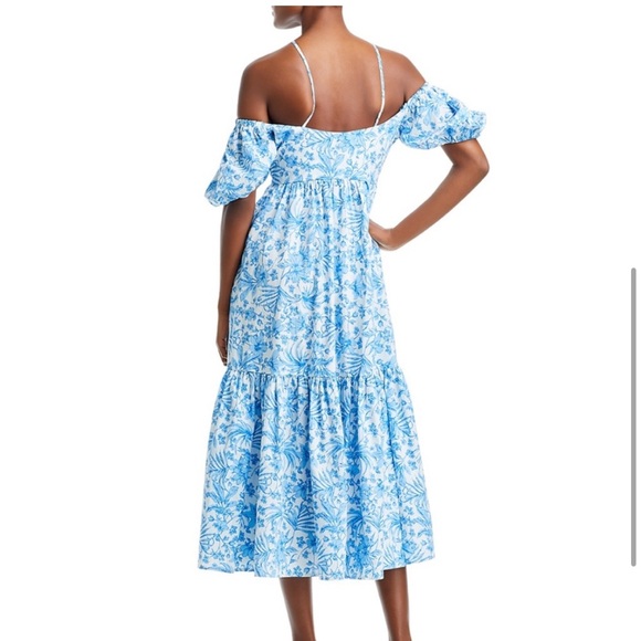 AQUA by Bloomingdale’s Blue and White Floral Dress - Picture 3 of 8